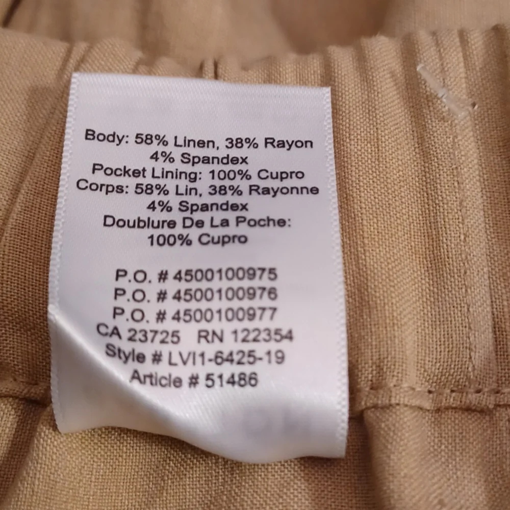 BABATON Women's Linen Blend Elastic Waist Pants Size XS.